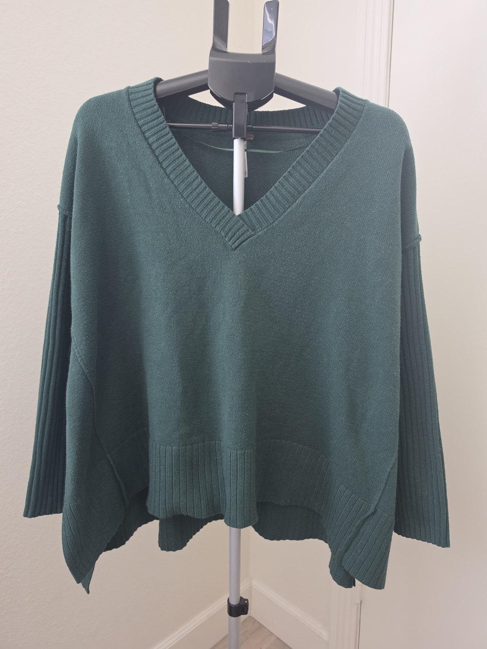 NWT Free People Good Day Pullover Charcoal Marled Sweater Size L $78